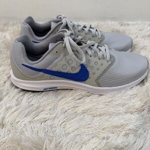 Nike‎ Downshifter 7 Running Shoe Pure Platinum Medium Blue Wolf Grey Size 10